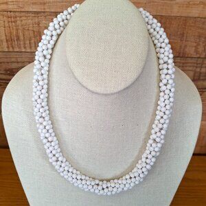Vintage White Beaded Necklace